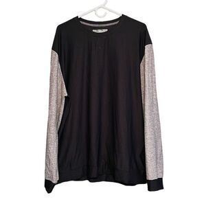 Outdoor Voices Men’s Two Tone Black/Gray Crewneck Pullover Sweatshirt Size XL